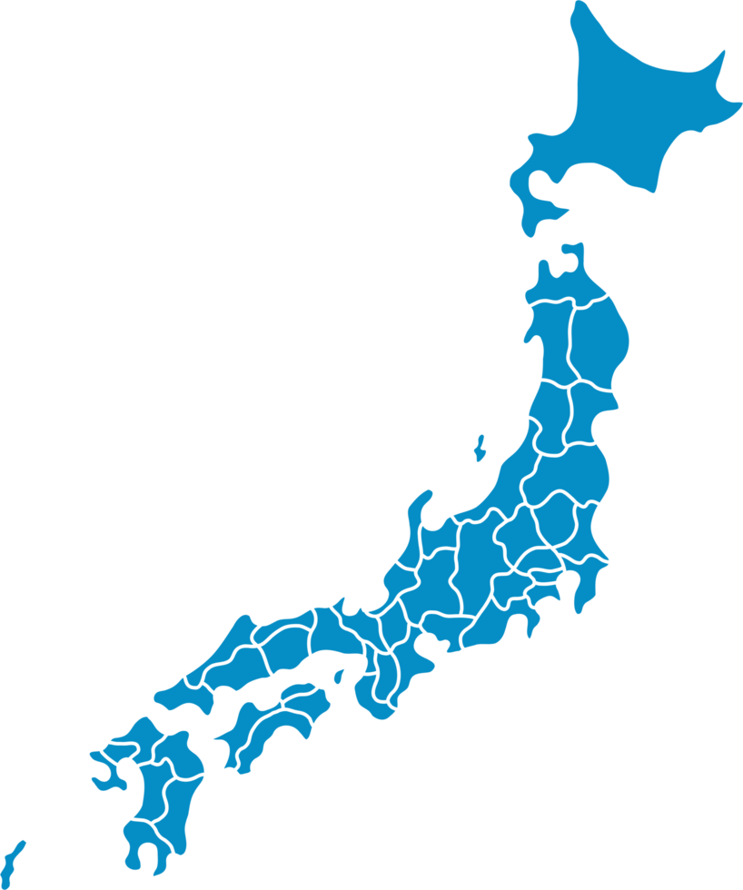 doodle freehand drawing of japan map. png