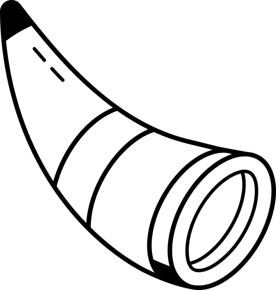 Trendy linear hunting horn linear icon vector