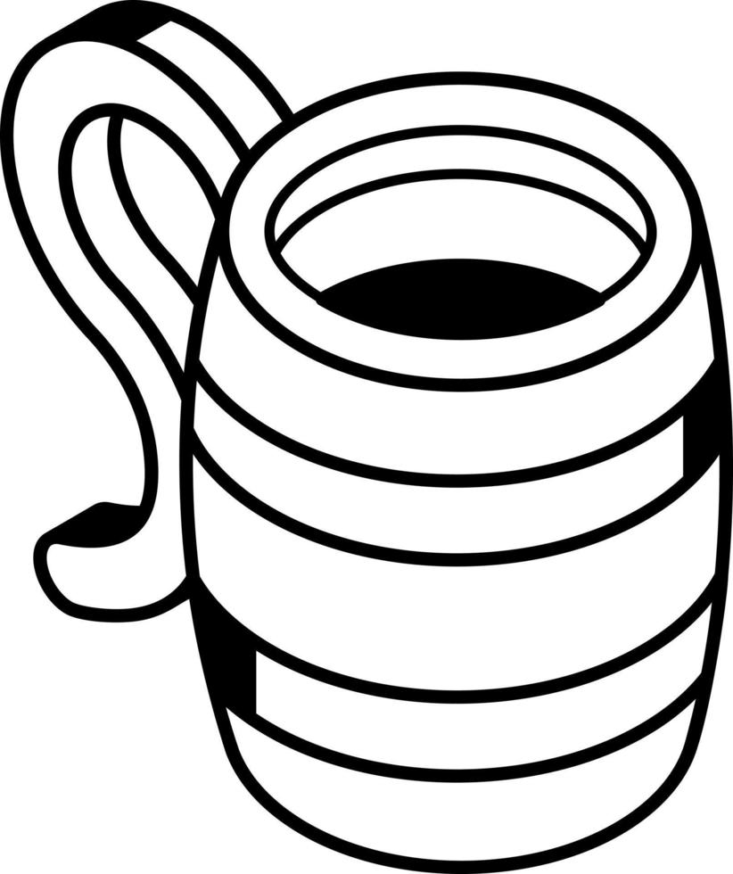 Trendy linear icon of a vintage mug vector