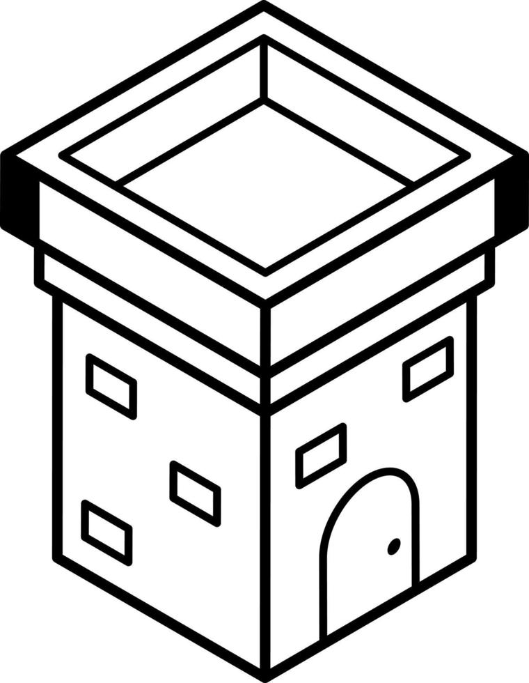 un icono de diseño lineal de caja de madera vector