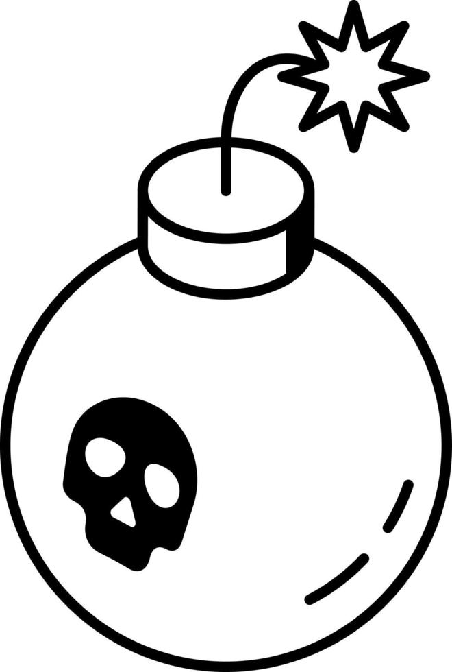 An icon of bomb linear design vector