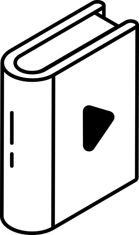 un vector isométrico de línea de libro de video