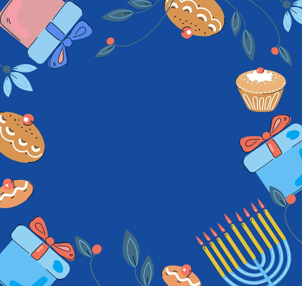 Hanukkah holiday card vector