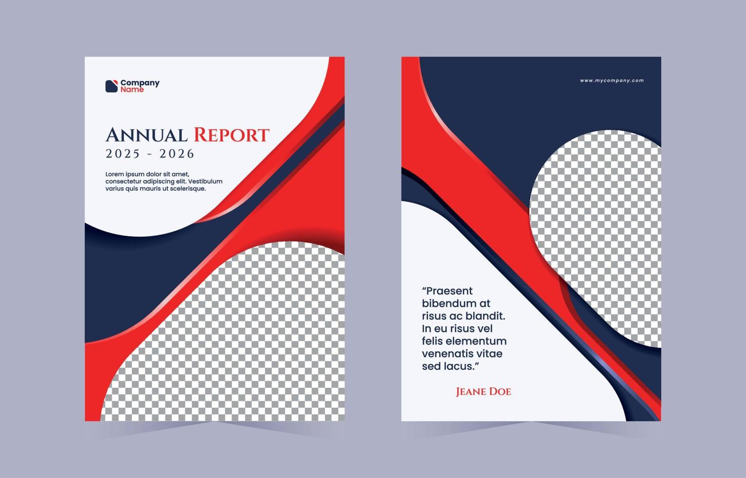 Red and Blue Report Cover vector