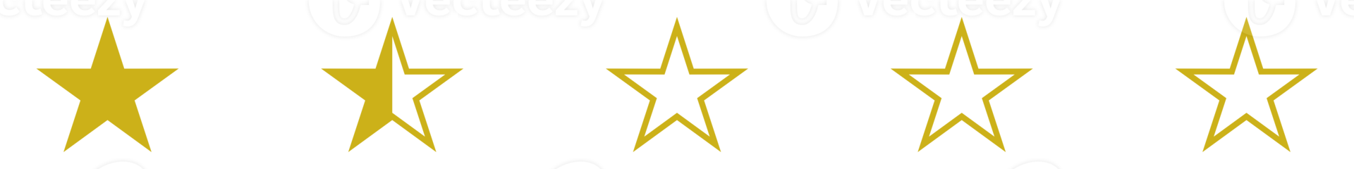 Five Star Sign, 5 Star Rating Icon Symbol for Pictogram, Apps, Website or Graphic Design Element. Format PNG