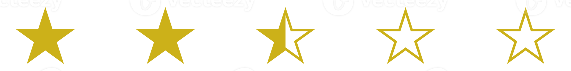 Five Star Sign, 5 Star Rating Icon Symbol for Pictogram, Apps, Website or Graphic Design Element. Format PNG