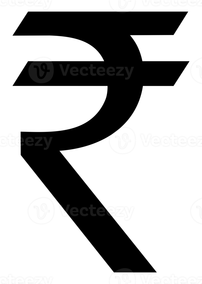 India Currency, Rupee Icon Symbol, INR. Format PNG
