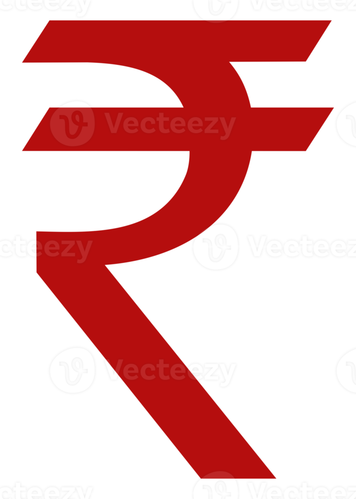 India Currency, Rupee Icon Symbol, INR. Format PNG