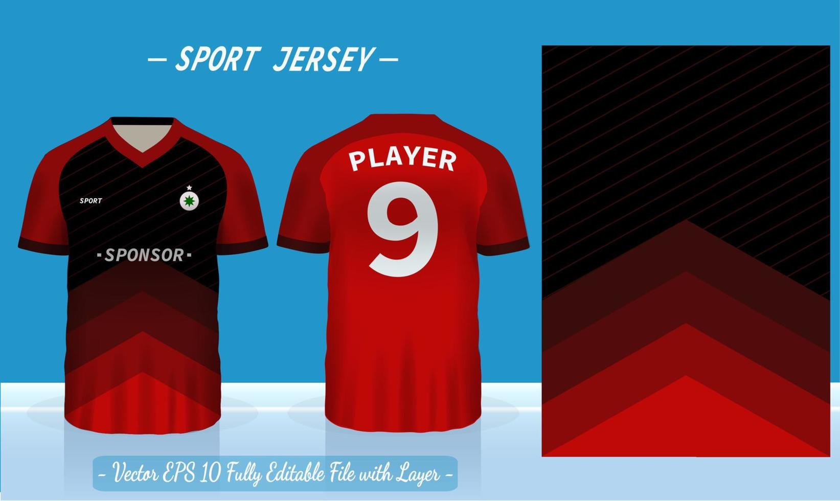 T-shirt sport Jersey design Vector illustration template Front And