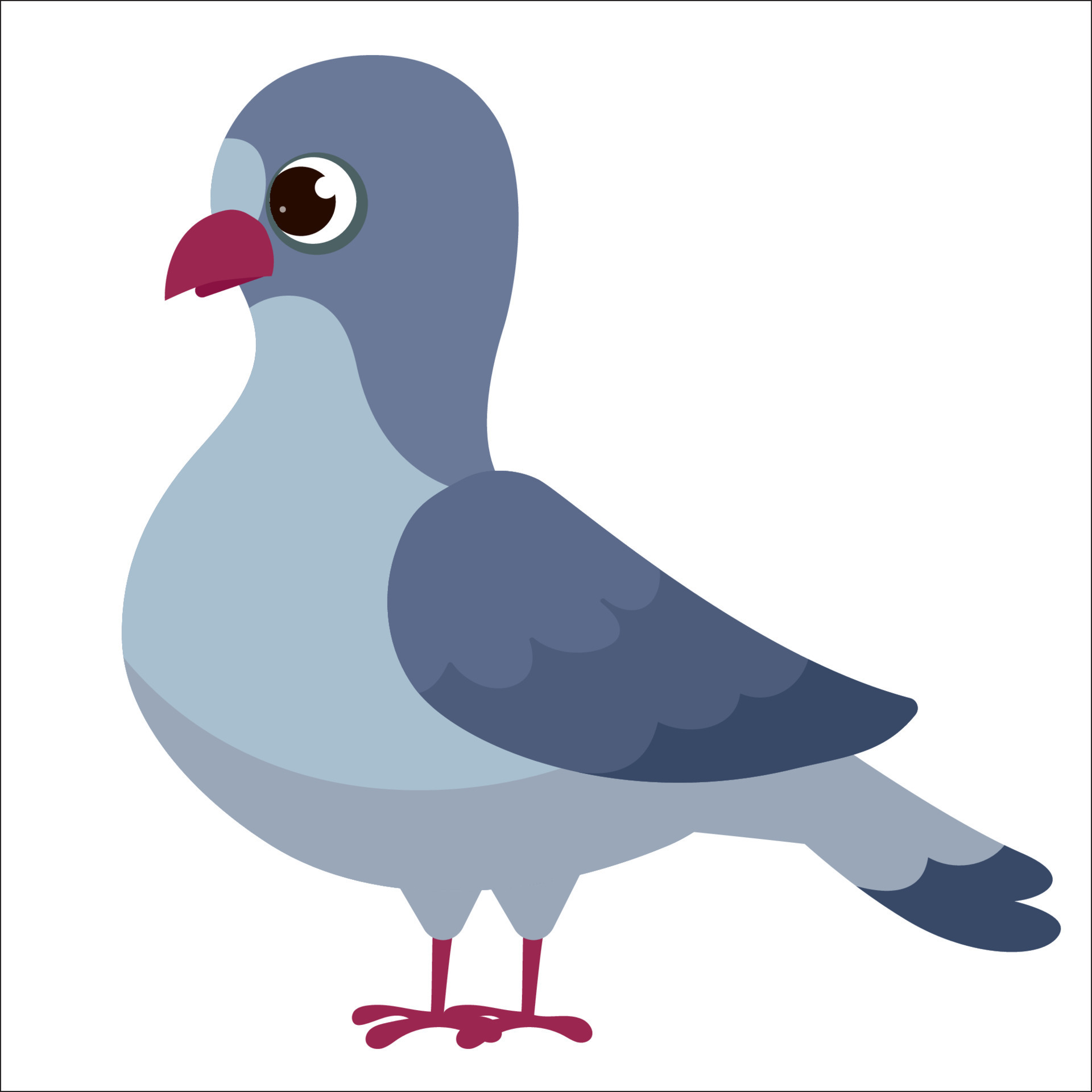 bird pigeon dove animal fauna cute cartoon style illustration 12807252  Vector Art at Vecteezy