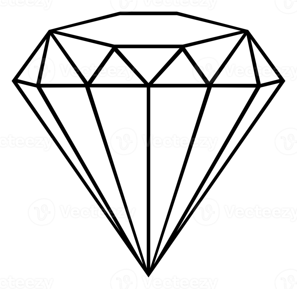 Diamond Sign Illustration for Icon, Symbol, Pictogram, Website or Graphic Design Element. Format PNG