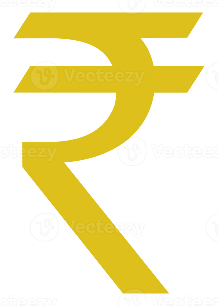 India Currency, Rupee Icon Symbol, INR. Format PNG