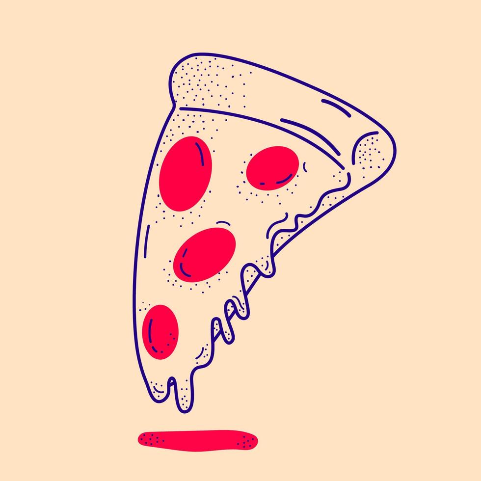 illustration Vector outline pizza. iconpizza