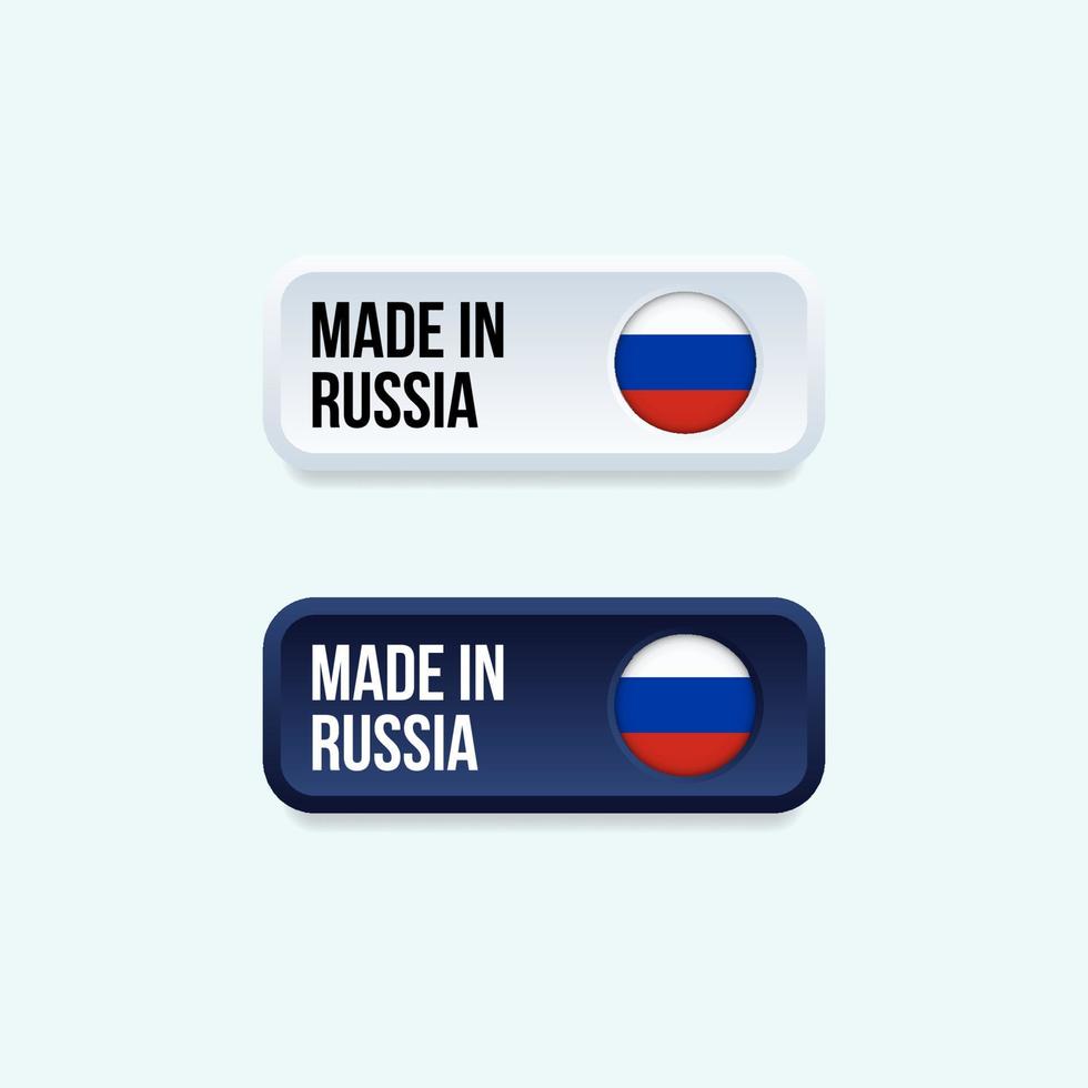 Made in Russia sticker for product packaging vector