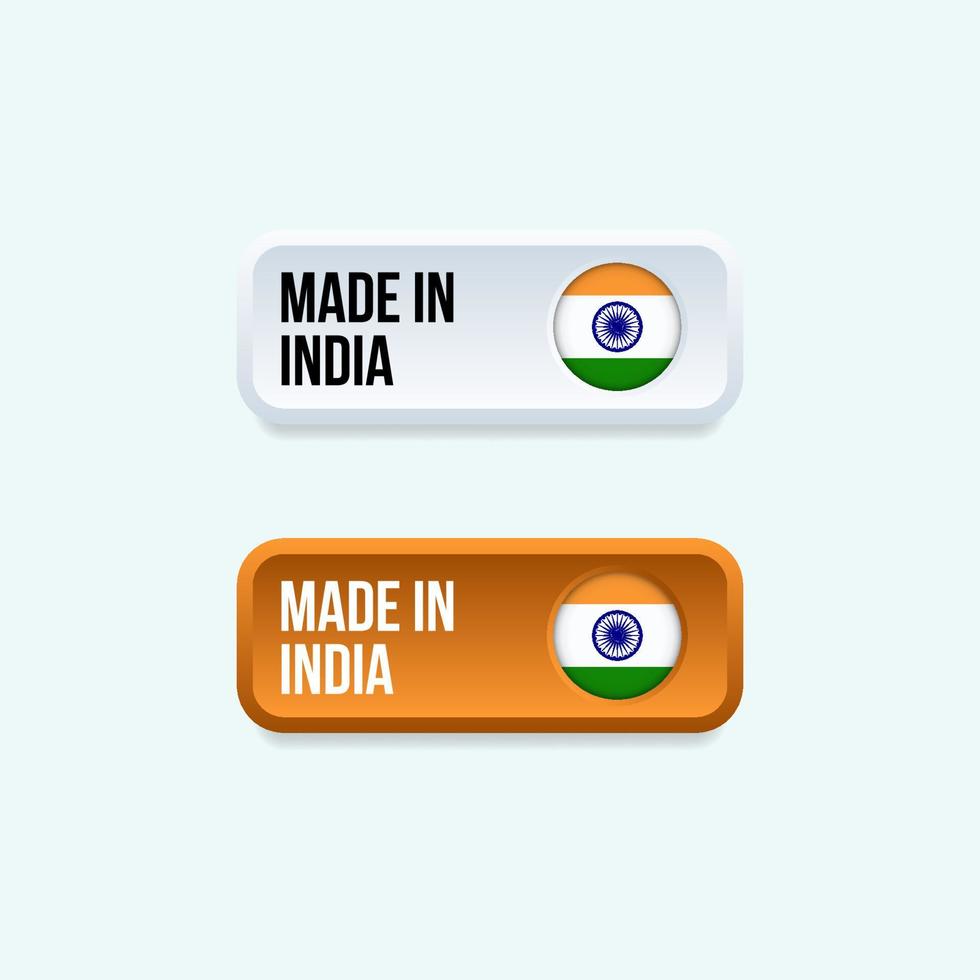 Made in India sticker for product packaging vector