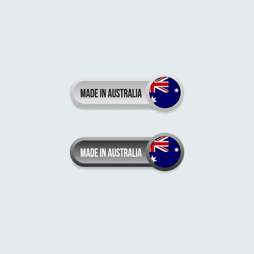 Made in Australia label for product packaging vector