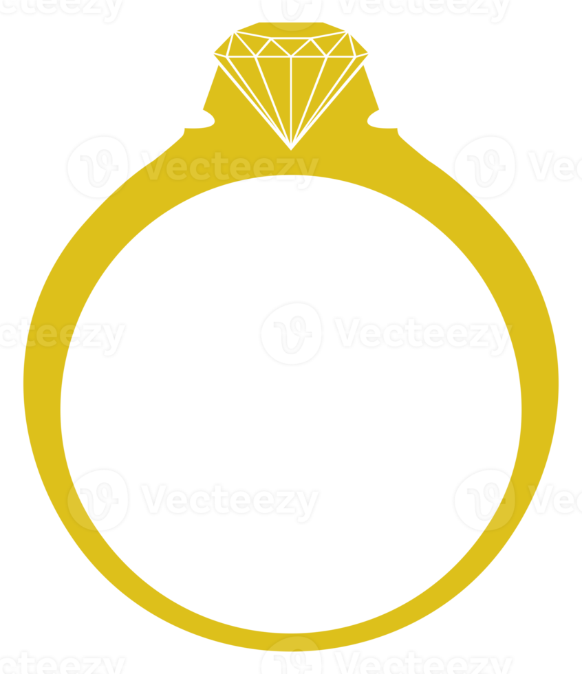 Ring-Diamant-Silhouette für Verlobte und Ehesymbol und für Logo, Piktogramm oder Grafikdesign-Element. PNG-Format png