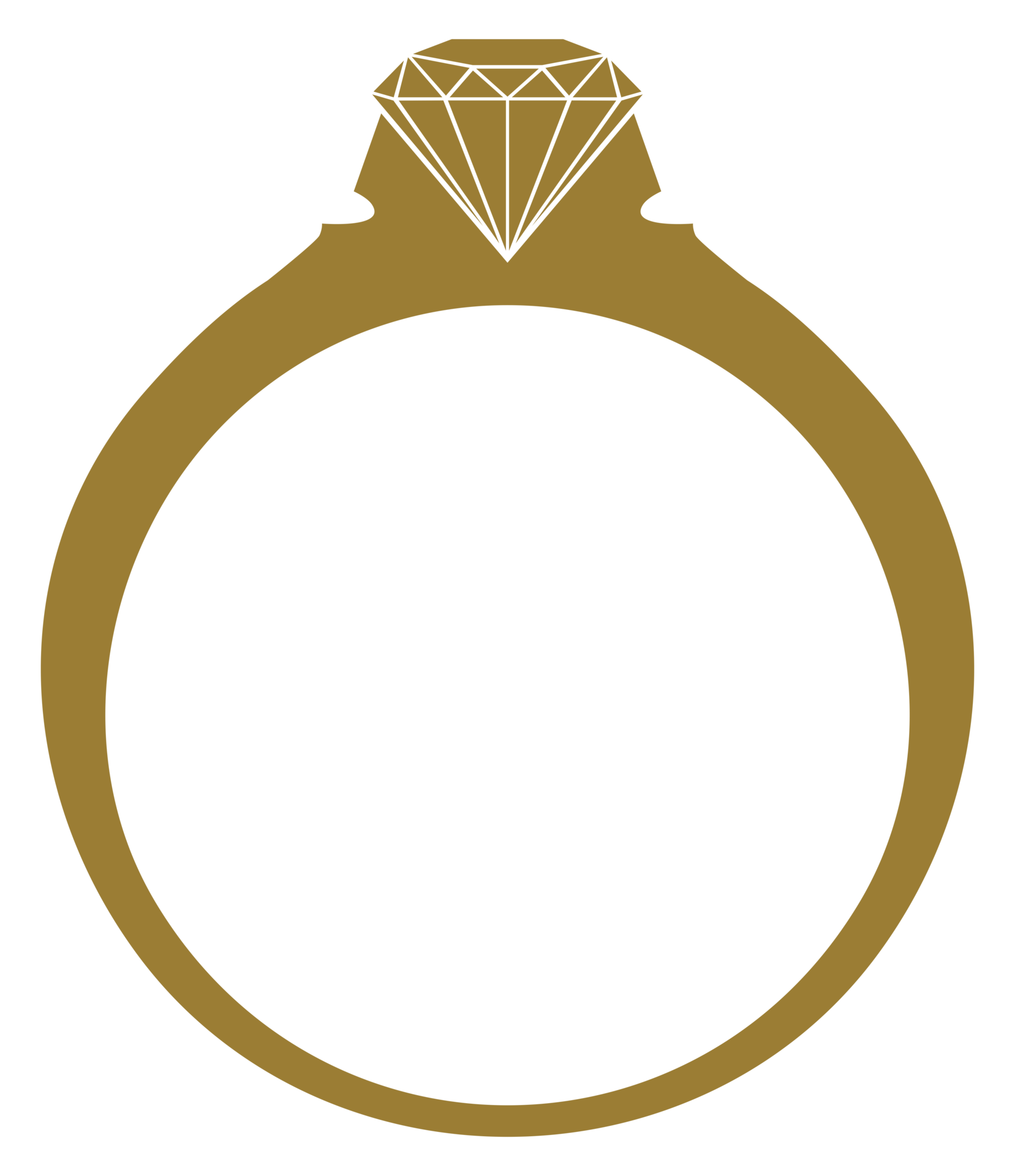 silueta de diamante de anillo para símbolo de icono de prometido y