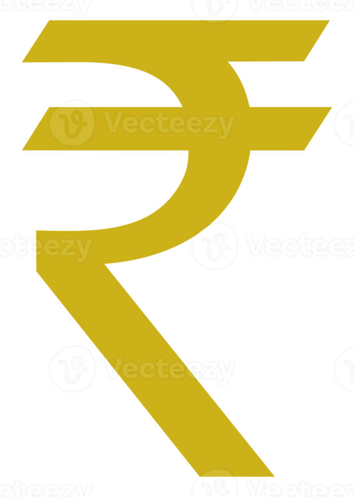India Currency, Rupee Icon Symbol, INR. Format PNG