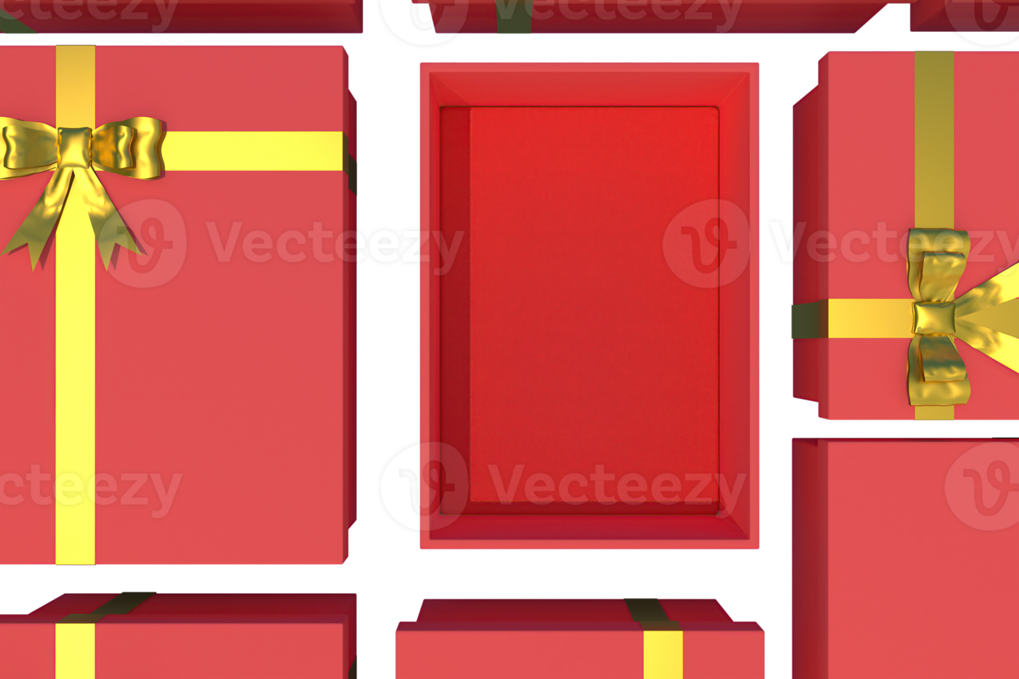 3d Rendering Christmas or new year elements background with decorative gift boxes. Colorful gifts for holidays. Modern design. png