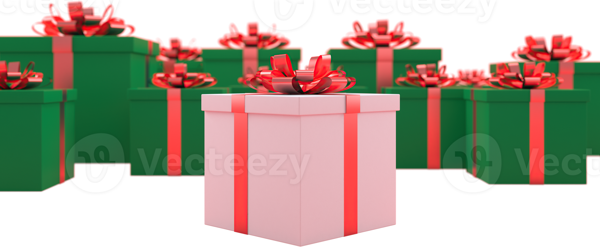 3d Rendering Christmas or new year elements background with decorative gift boxes. Colorful gifts for holidays. Modern design. Isolated illustration png