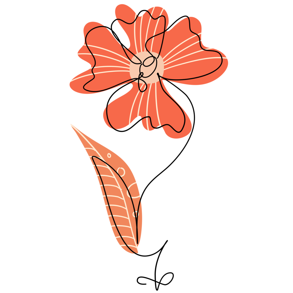 desenho de flor de uma linha png