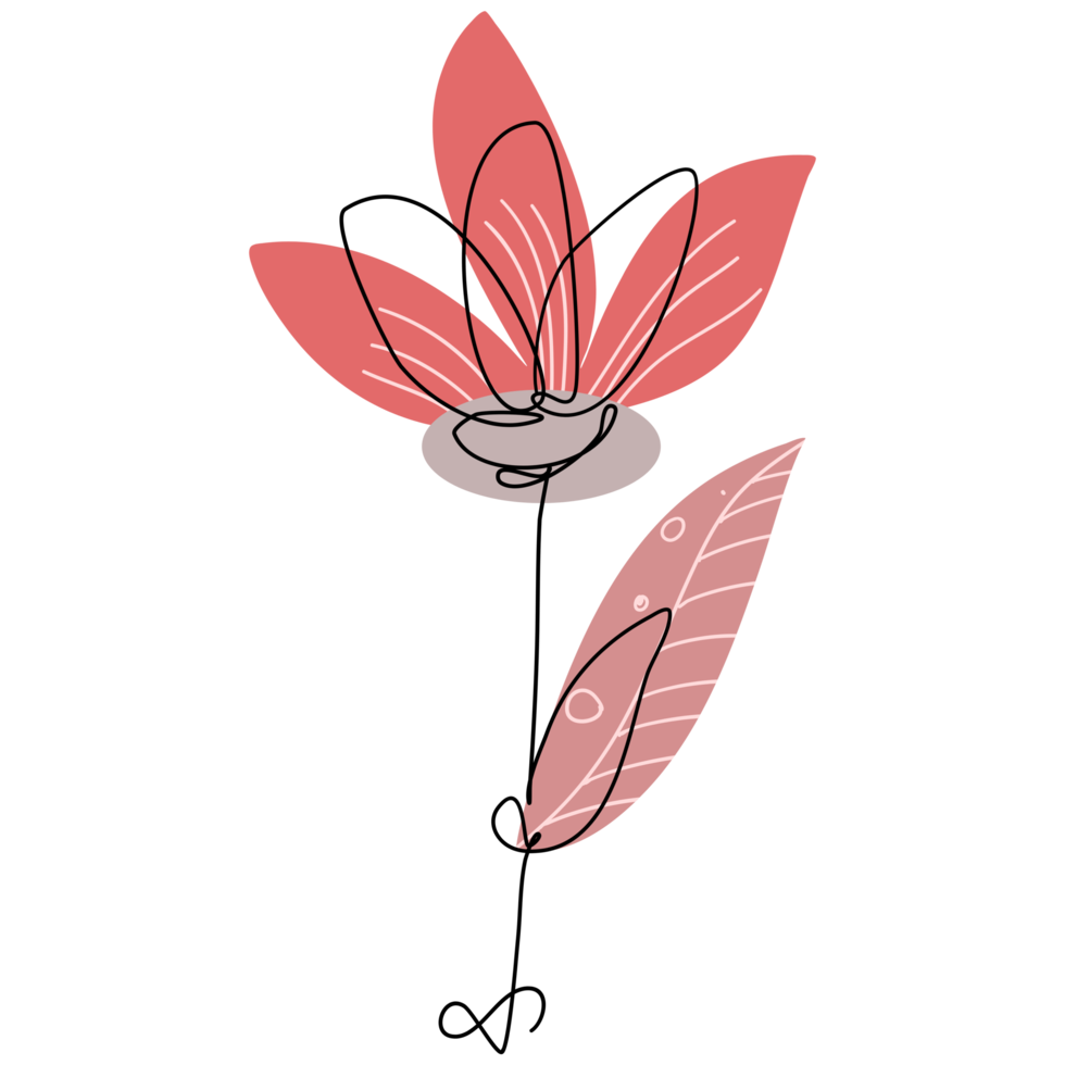 One Line Flower Drawing 12807748 PNG