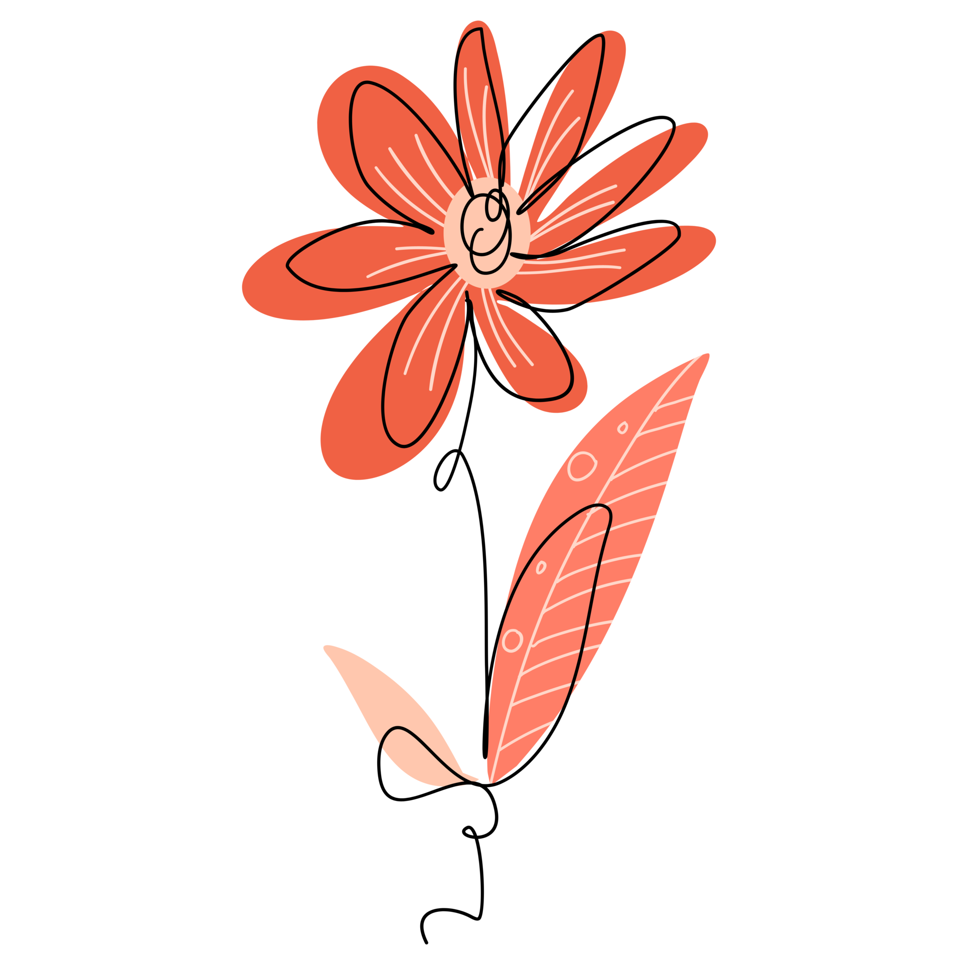 One Line Flower Drawing 12807750 PNG