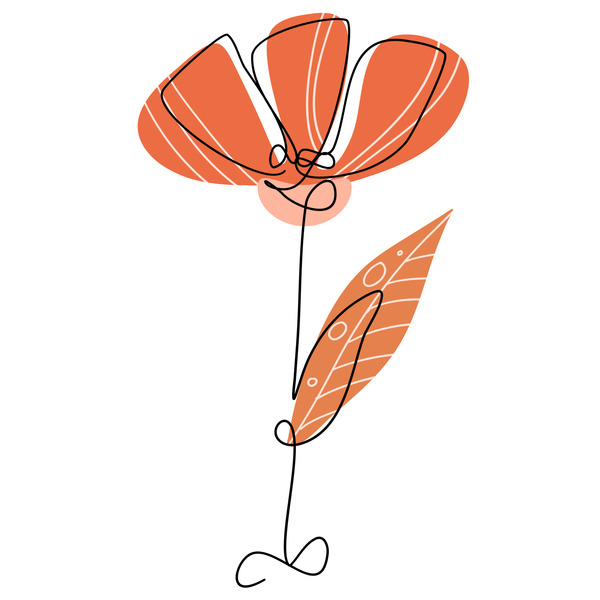 One Line Flower Drawing 12807752 PNG