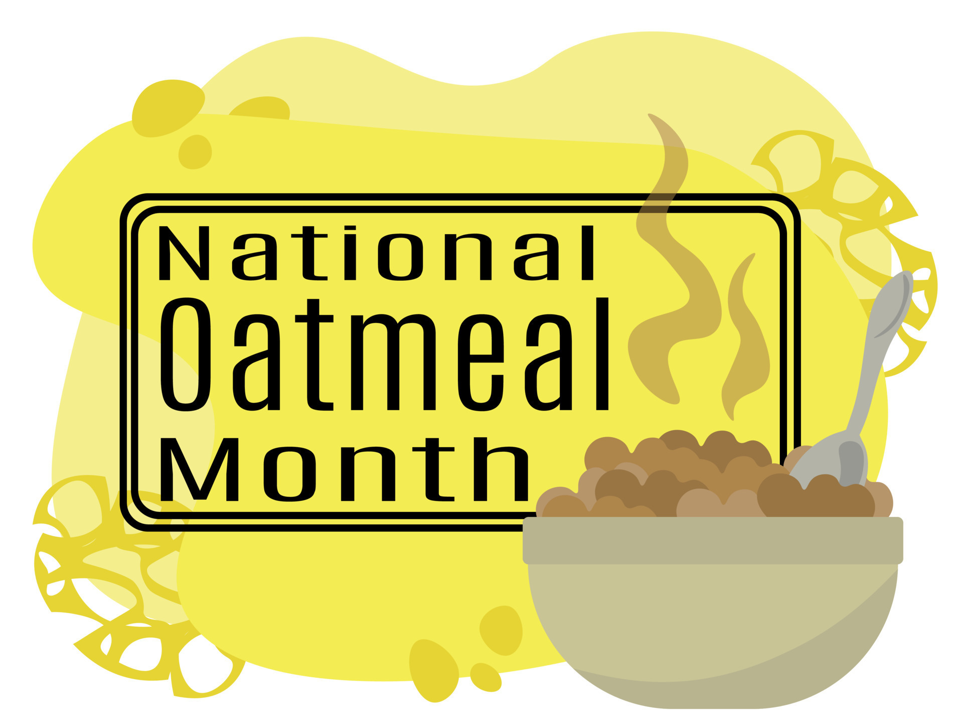 National Oatmeal Month, idea for poster, banner, flyer, postcard or