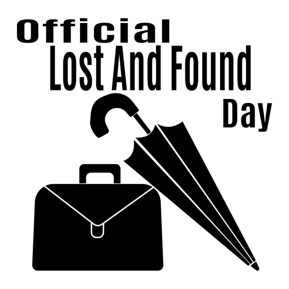 Official Lost And Found Day, Idea for poster, banner, flyer or postcard vector