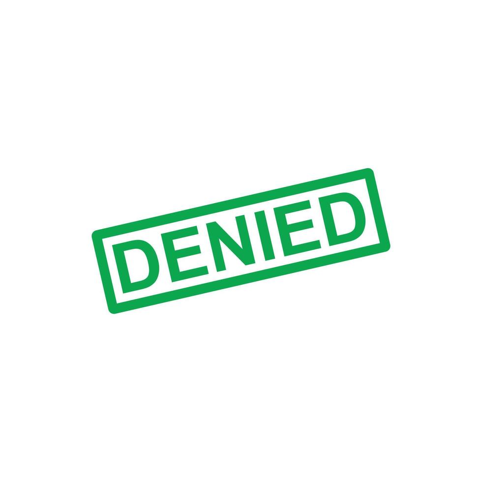 eps10 green vector denied rubber stamp icon isolated on white background. denied rubber stamp or seal symbol in a simple flat trendy modern style for your website design, logo, and mobile application