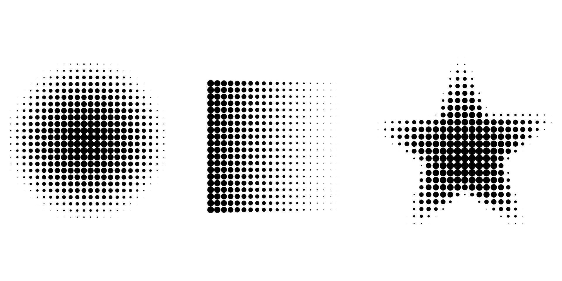 Halftone gradient effect vector set