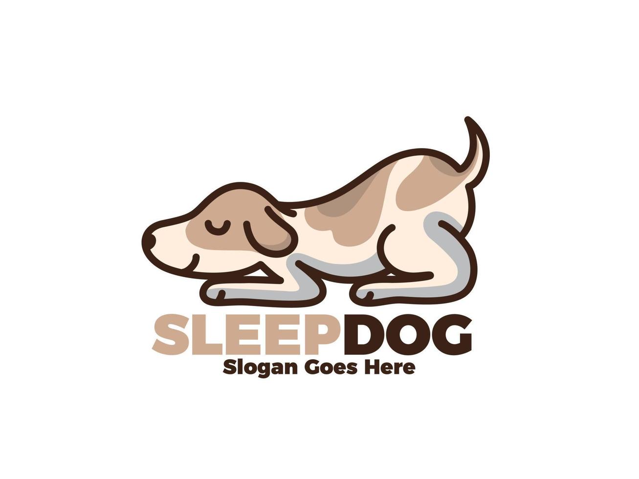 dormir perro animal mascota logo vector