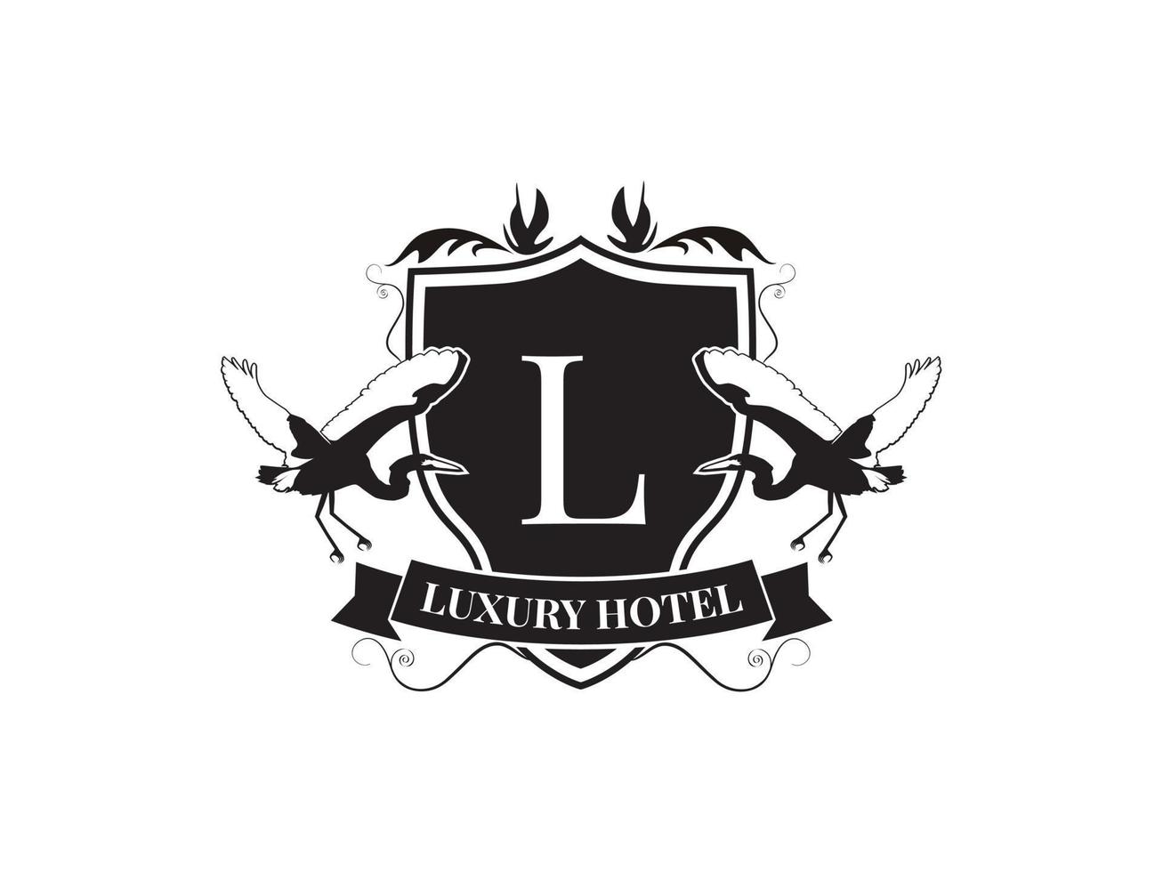 logotipo de hotel de lujo vector