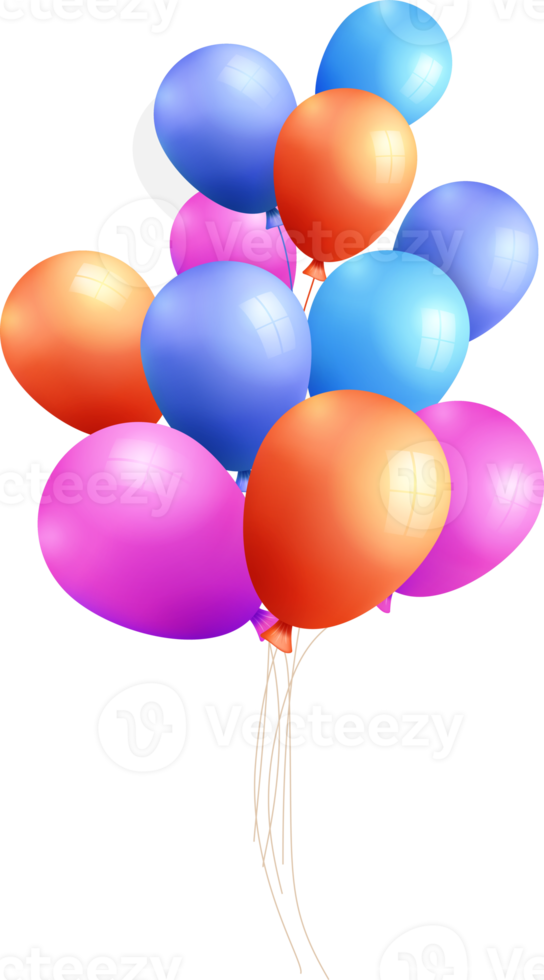 Realistic balloons for party event design png