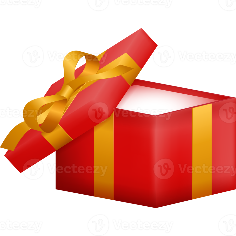 Opened gift box design png