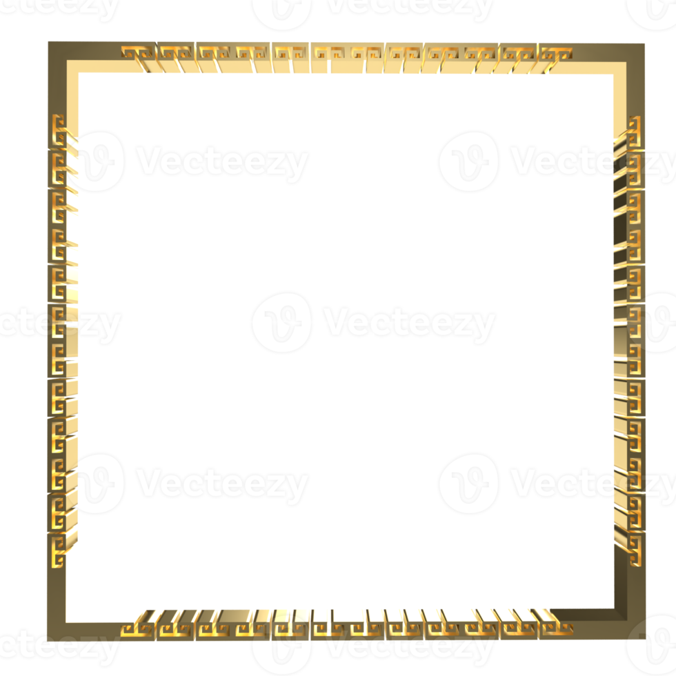 The Chinese gold frame png image 3d rendering