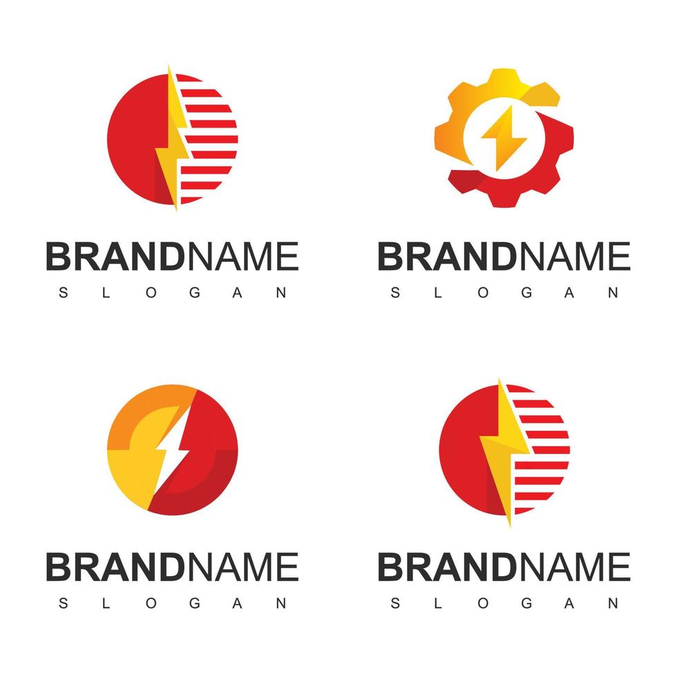 Electric Logo Using Bolt Icon vector