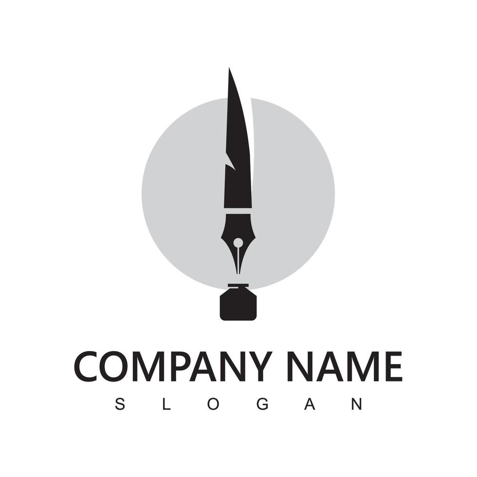 Pen Logo, Business, Education, And Law firm Company Symbol vector