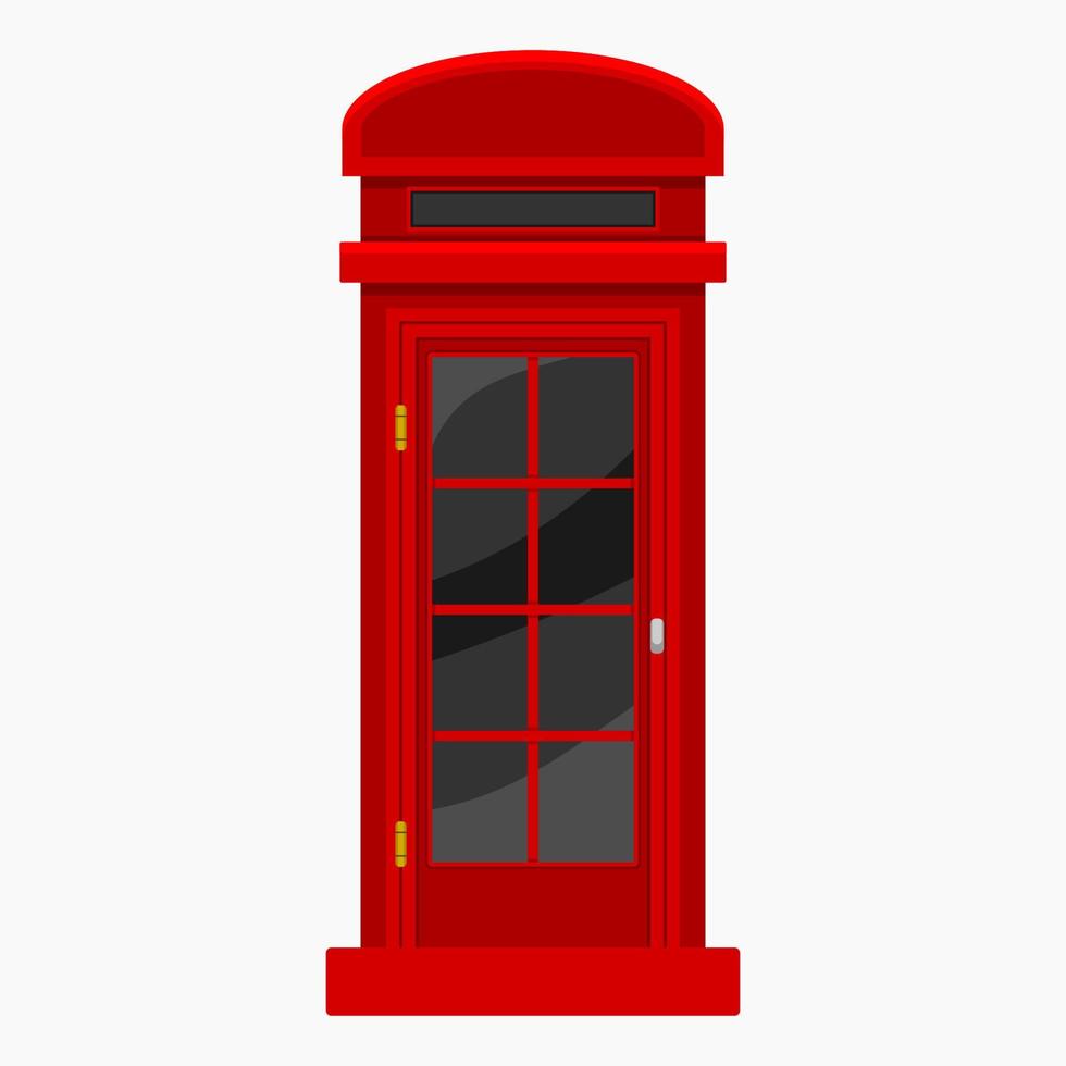 Editable Red Typical Traditional English Telephone Booth in Flat Style Vector Illustration for England Culture Tradition and History Related Design