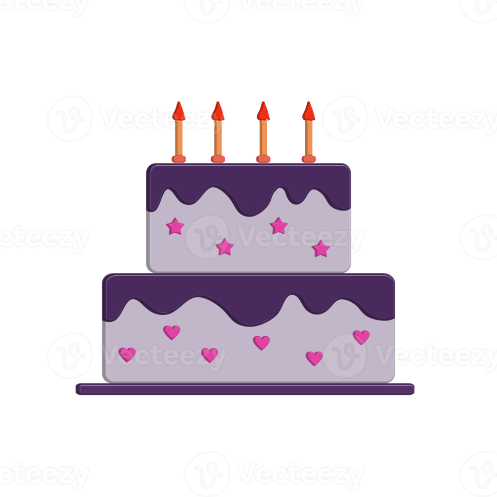 gâteau d'anniversaire violet png