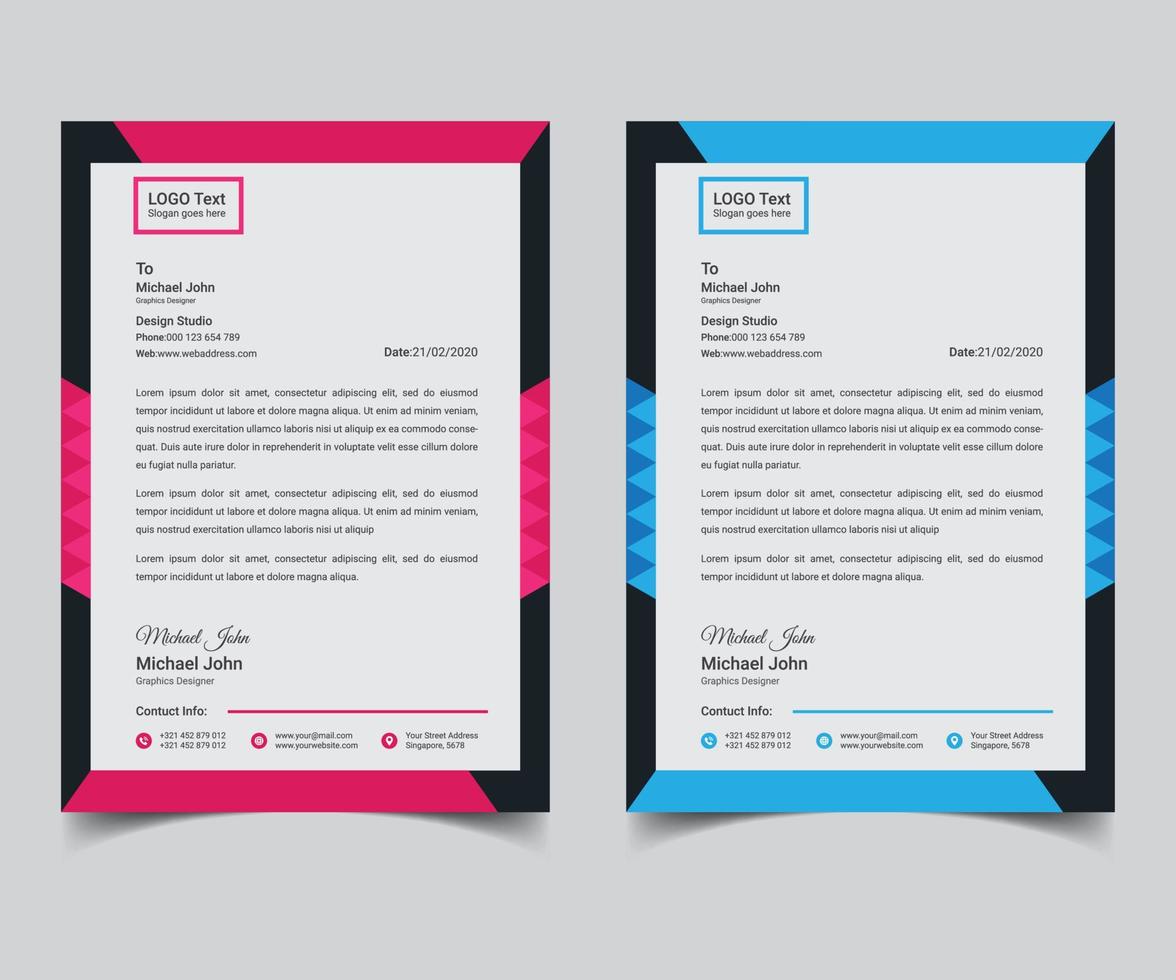 Modern Corporate Latterhead Template Design vector