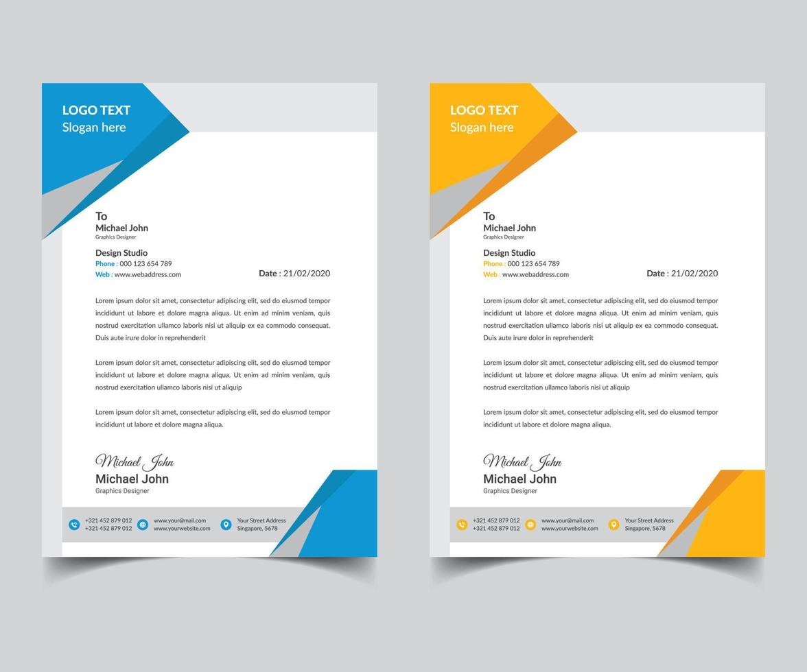 Modern Corporate Latterhead Template Design vector