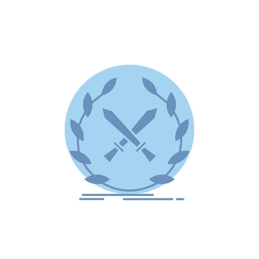 battle. emblem. game. label. swords Glyph Icon. vector