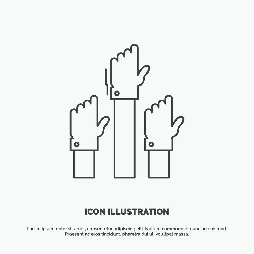 Aspiration. business. desire. employee. intent Icon. Line vector gray symbol for UI and UX. website or mobile application