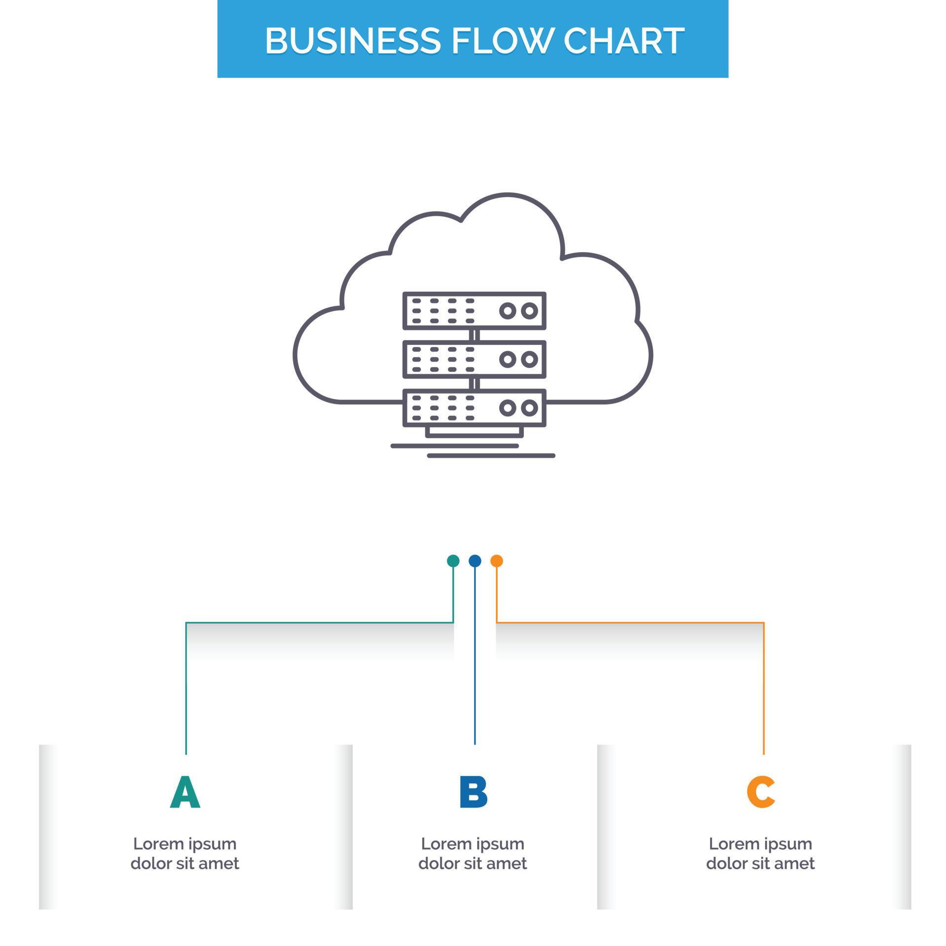 cloud. storage. computing. data. flow Business Flow Chart Design with 3 ...