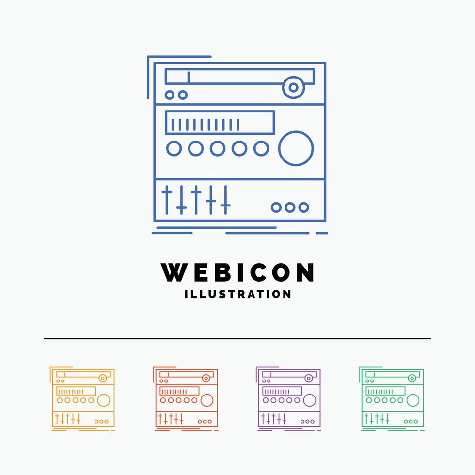 rack. component. module. sound. studio 5 Color Line Web Icon Template isolated on white. Vector illustration