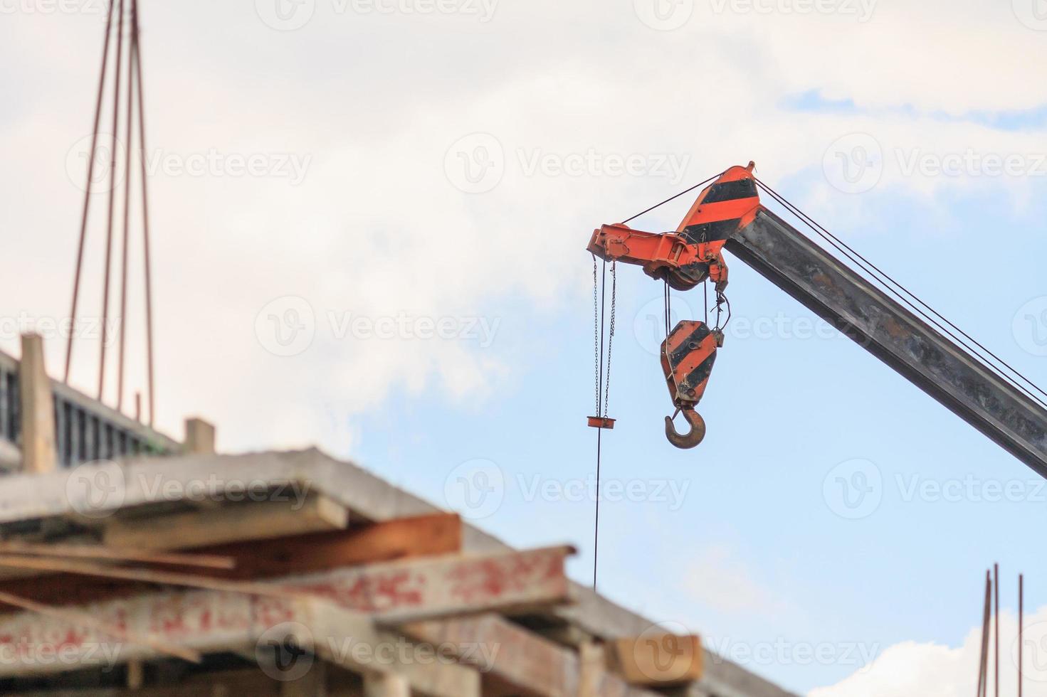 telescopic arms of mobile construction crane truck photo