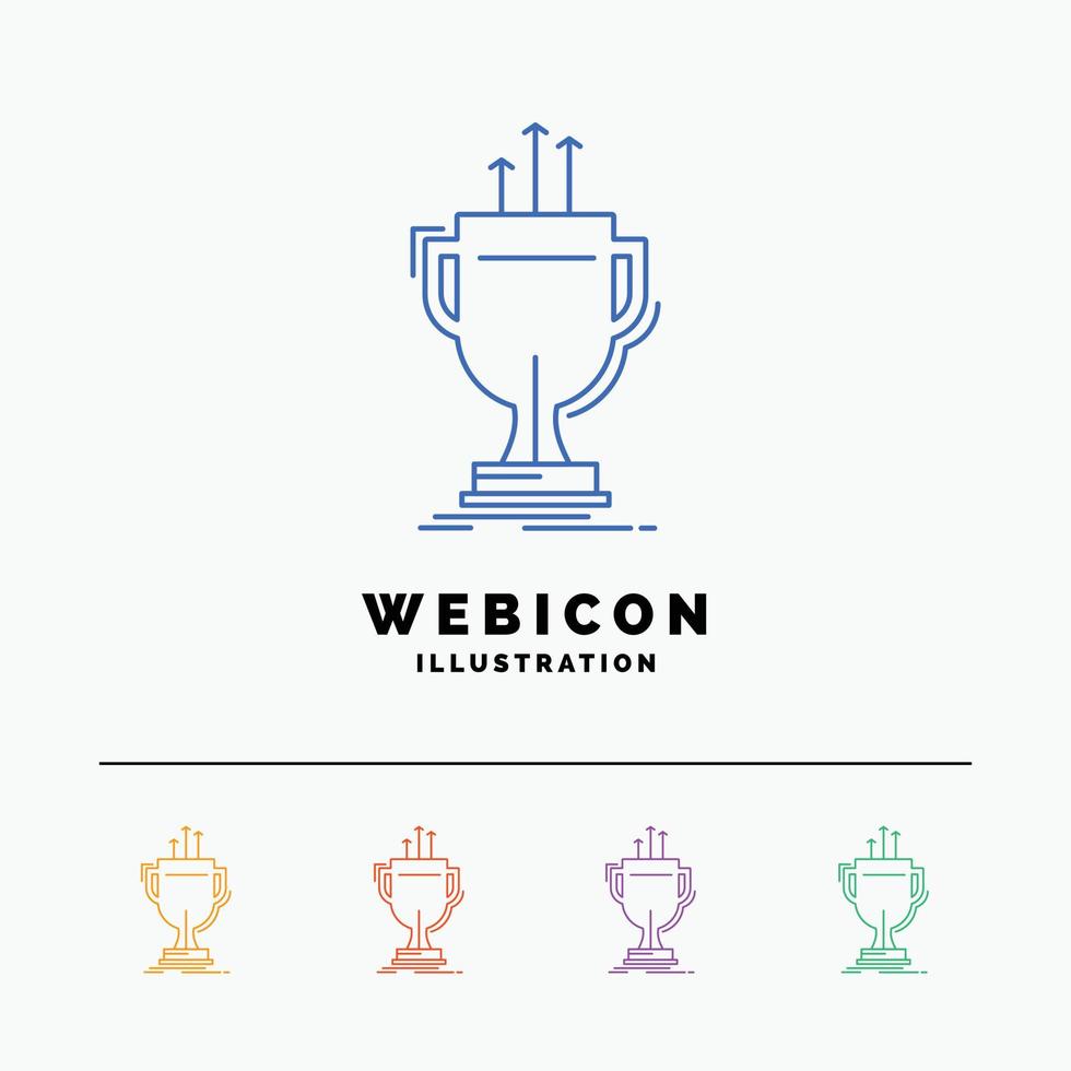 award. competitive. cup. edge. prize 5 Color Line Web Icon Template isolated on white. Vector illustration